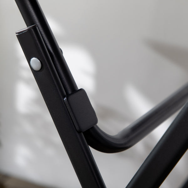 Folding Outdoor Coffee Table, 23.6" Round Outdoor Patio Table with Wood-Effect HDPE Top and Steel Frame for Balcony, Garden, Backyard, Dark Grey