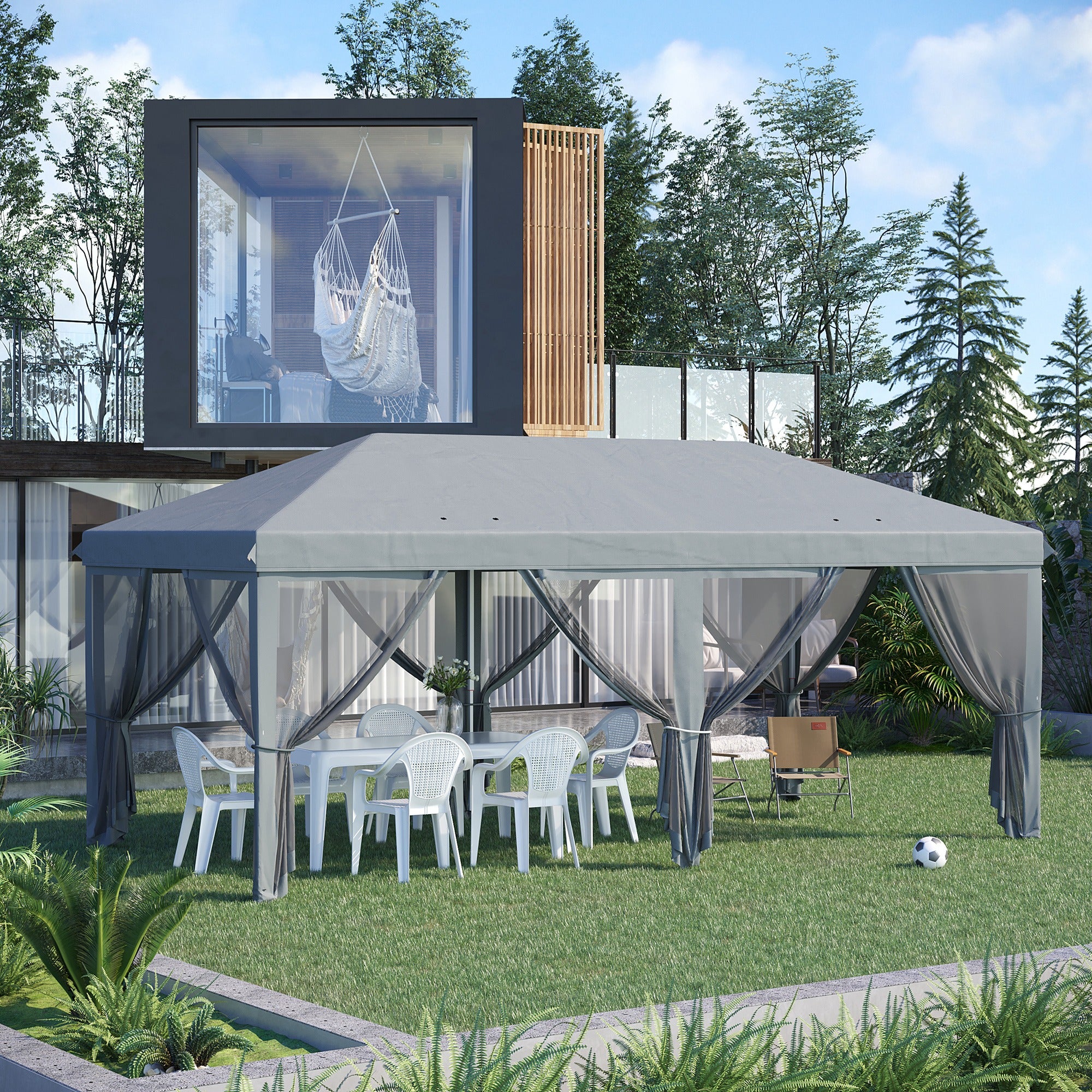 ikea outdoor tent 10' x 20' Pop Up Canopy Tent, Netting, Heavy Duty, Instant Sun Shelter, Large, Gray