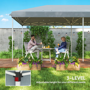 3 x 6m Pop Up Gazebo, Outdoor Canopy Shelter, Marquee Party Wedding Tent with 6 Mesh Walls and Carry Bag, Grey