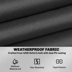 Round Garden Furniture Cover, Waterproof Garden Table Cover, 420D Heavy Duty Oxford for Outdoor Garden Table and Chairs, Φ214 x 70 cm, Black