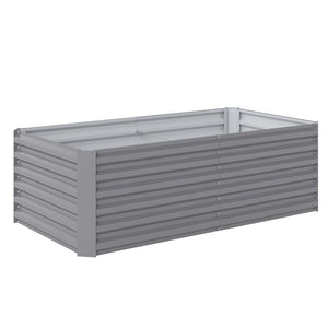 Galvanized Raised Garden Bed, 6' x 3' x 2' Outdoor Metal Planter Box, Standing Raised Bed for Growing Flowers, Herbs and Vegetables, Light Grey