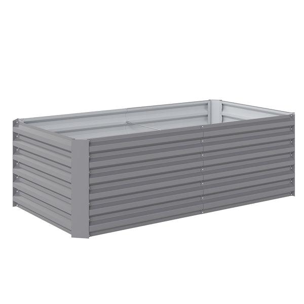 Galvanized Raised Garden Bed, 6' x 3' x 2' Outdoor Metal Planter Box, Standing Raised Bed for Growing Flowers, Herbs and Vegetables, Light Grey