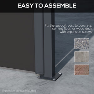 Retractable Side Awning, Garden Privacy Screen Divider, Full Cassette Wind Breaker for Hot Tub, Balcony, Terrace, Pool, 400 x 160cm, Black