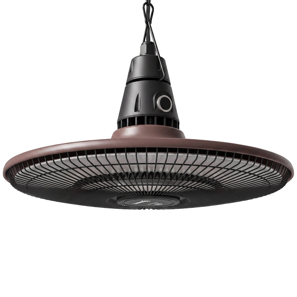1500W Electric Patio Heater, IP65 Hanging Infrared Outdoor Heater with Carbon Fiber Tube, LED Screen, Remote Control for Garage, Patios, Gazebo, Balcony, Brown