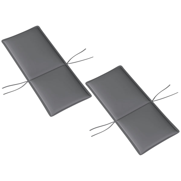 Patio Chair Cushions Set of 2 with Ties and Adjustable Band, UPF50+ Fade Resistant Yarn-Dyed Polyester Outdoor Seat Cushions, High Back Patio Replacement Pads, Dark Grey
