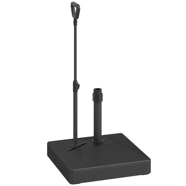 Patio Umbrella Base with Adjustable Wheels and Handle, Outdoor Patio Umbrella Stand, Filled Up to 121lbs with Stand, 99lbs with Water for Garden Poolside, Black
