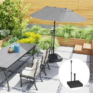 Patio Umbrella Base with Adjustable Wheels and Handle, Outdoor Patio Umbrella Stand, Filled Up to 121lbs with Stand, 99lbs with Water for Garden Poolside, Black