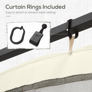 Replacement Mosquito Netting for Gazebo 13' x 13' Black Screen Walls for Canopy with Zippers for Parties and Outdoor Activities, Cream White