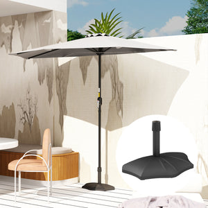 Outsunny Patio Umbrella Base, 26 lbs Concrete Heavy Duty Half Umbrella Stand, Patio Umbrella Holder for 1.5"/1.9" Umbrella Poles for Outdoor, Lawn, Poolside, Black