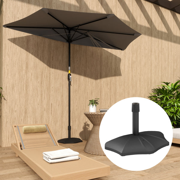 Outsunny Patio Umbrella Base, 26 lbs Concrete Heavy Duty Half Umbrella Stand, Patio Umbrella Holder for 1.5"/1.9" Umbrella Poles for Outdoor, Lawn, Poolside, Black