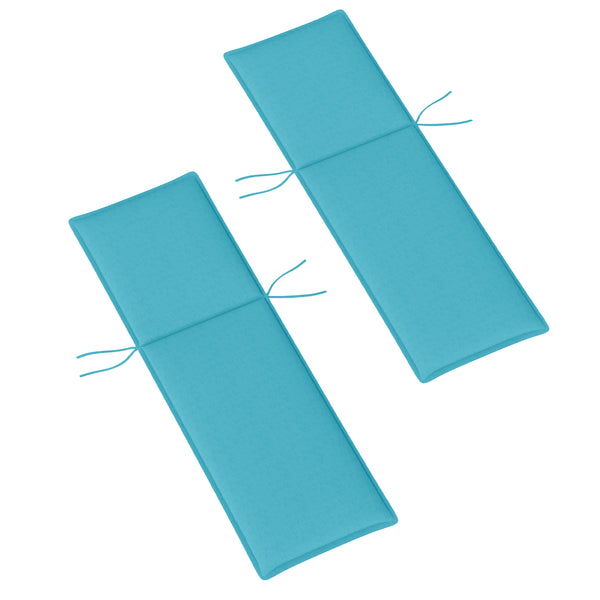 Outdoor Lounge Chair Cushion Set of 2, UPF50+ 200gsm Fabric and 25D High-Density Foam, Foldable Patio Chaise Lounge Cushion Set, Fade Resistant for Lawn Pool, 76" x 23", Light Blue