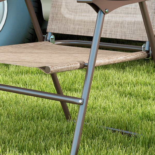 Outdoor Dining Chairs Set of 2, Folding Outdoor Patio Chairs with Armrests, Mesh Seat, High Backrest, All Weather for Backyard, Balcony, Porch, Poolside, Deck, Brown
