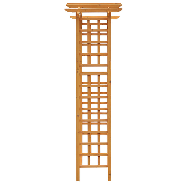 90in Wood Garden Arbor Arch with Trellis Wall for Climbing & Hanging Plants, Decor for Party, Weddings, Birthdays & Backyards