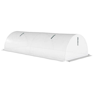 7' x 3' x 2' Portable Mini Greenhouse, Tunnel Growing Tent Plants Flower Warm House with 5 Mesh Windows and Steel Frame, for Garden, Patio, Backyard, White