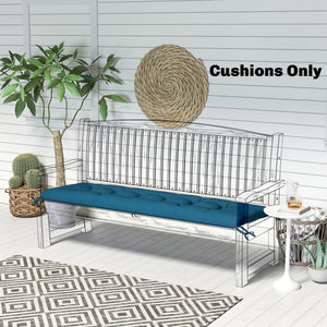 Sun Lounger Cushion, Memory Foam Patio Chair Cushion with Ties, Outdoor Seat Pad Fits 190 x 60 cm Lounger, Blue