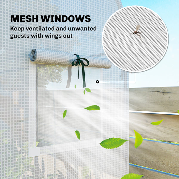 6' x 2' x 6.6' Mini Greenhouse, Portable Garden Green House with Roll-up Door and Mesh Windows, Small Plant Greenhouse with PE Cover, Steel Frame for Indoor Outdoor, White