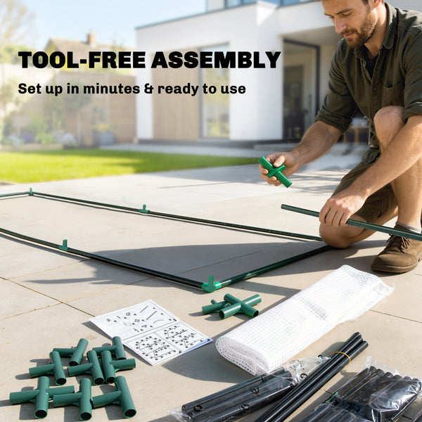 6' x 2' x 6.6' Mini Greenhouse, Portable Garden Green House with Roll-up Door and Mesh Windows, Small Plant Greenhouse with PE Cover, Steel Frame for Indoor Outdoor, White