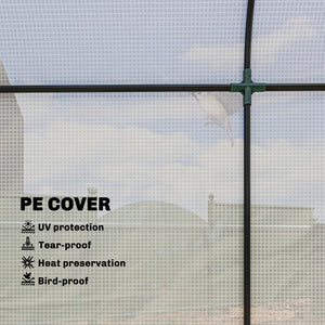 6' x 2' x 6.6' Mini Greenhouse, Portable Garden Green House with Roll-up Door and Mesh Windows, Small Plant Greenhouse with PE Cover, Steel Frame for Indoor Outdoor, White