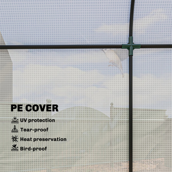 6' x 2' x 6.6' Mini Greenhouse, Portable Garden Green House with Roll-up Door and Mesh Windows, Small Plant Greenhouse with PE Cover, Steel Frame for Indoor Outdoor, White