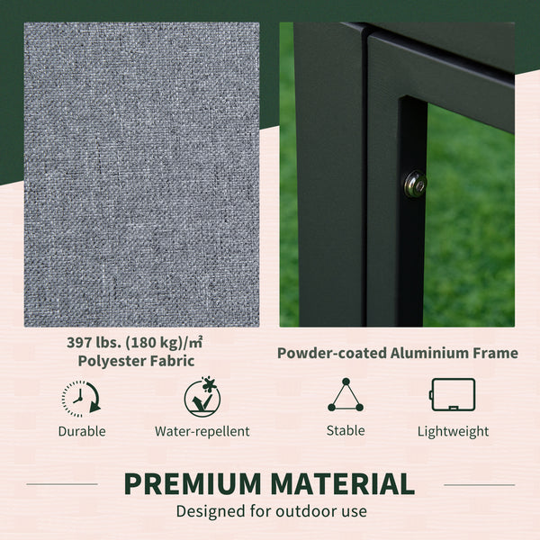 6 Pieces Outdoor Patio Furniture Set, Space-Saving Aluminum Outdoor Daybed, Thickened Cushions, Outdoor Sectional Conversation Set with Coffee Table, Footstools, Grey