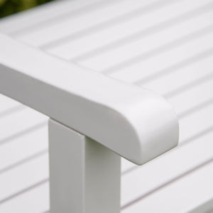 2-Seater Wooden Garden Bench, 4FT Outdoor Patio Loveseat with Unique X-Shape Back for Yard, Lawn, Porch, White
