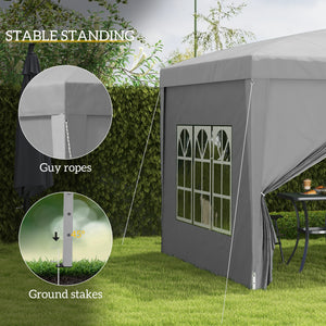10'x10' Outdoor Pop Up Party Tent Gazebo Canopy with Carrying Bag (Light Grey)