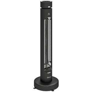 2000 W Electric Infrared Patio Heater, Free Standing Oscillating Outdoor Garden Heater with Knob/Remote Control, 8 Heat Settings, 8H Timer, IP45, Tip-over Protection, Black