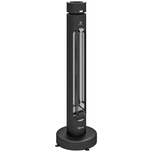 2000 W Electric Infrared Patio Heater, Free Standing Oscillating Outdoor Garden Heater with Knob/Remote Control, 8 Heat Settings, 8H Timer, IP45, Tip-over Protection, Black