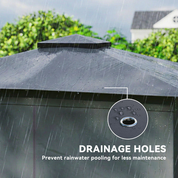 10' x 12' Outdoor Patio Gazebo, Soft Top Gazebo Canopy Shelter with Double Roof, Curtains, Netting, Steel Frame, UPF30+ Protection, Ceiling Hooks for Lawn, Backyard, Deck, Blue