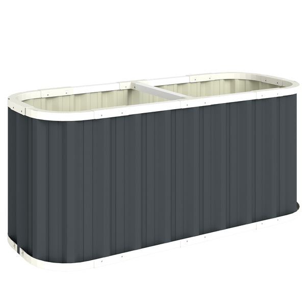 Galvanized Raised Garden Bed, 5' x 2' x 2' Deep Rot Planter Box with Gloves and Plant Labels, Metal Outdoor Garden Bed for Flowers, Herbs and Vegetables, Dark Grey