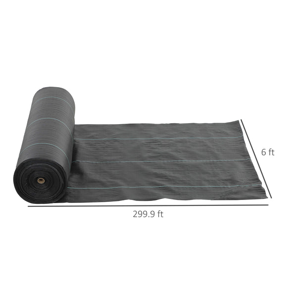 Outsunny 6FT x 300FT Weed Barrier Landscape Fabric Heavy Duty, 5oz Woven Weed Control Fabric, Weed Blocker Gardening Mat for Landscaping