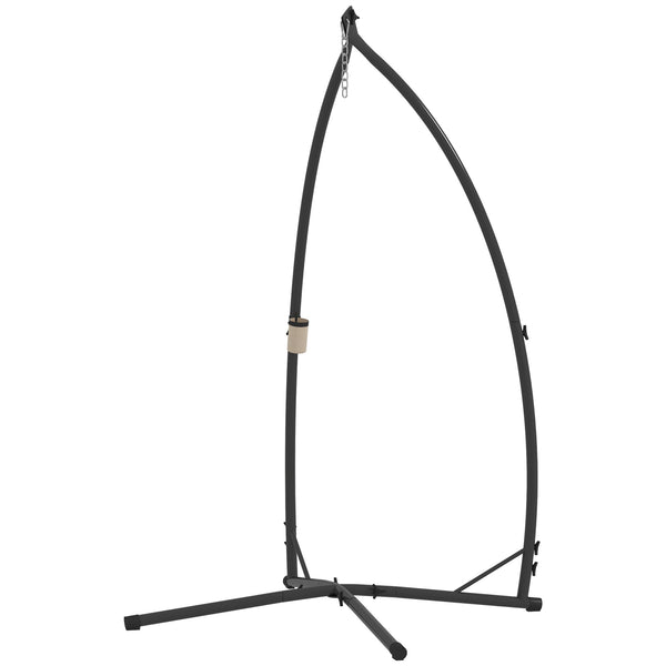 Hammock Chair Stand Only, Hanging Chair Stand with X-Shape Base, Heavy Duty Steel Single Hammock Egg Swing Frame for Indoor Outdoor, 150 KG Load Capacity Black