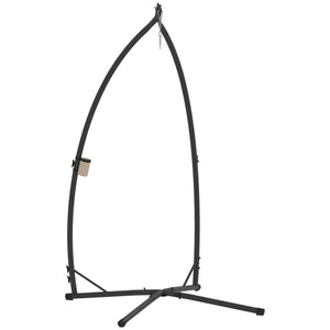Hammock Chair Stand Only, Hanging Chair Stand with X-Shape Base, Heavy Duty Steel Single Hammock Egg Swing Frame for Indoor Outdoor, 150 KG Load Capacity Black