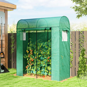 6' x 2' x 6.6' Mini Greenhouse, Portable Garden Green House with Roll-up Door and Mesh Windows, Small Plant Greenhouse with PE Cover, Steel Frame for Indoor Outdoor, Green