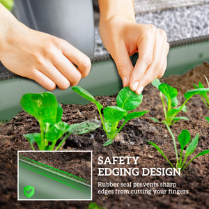 5' x 2' x 1' Galvanized Raised Garden Bed Kit, Outdoor Metal Elevated Planter Box with Safety Edging, Easy DIY Stock Tank for Growing Flowers, Herbs & Vegetables, Green