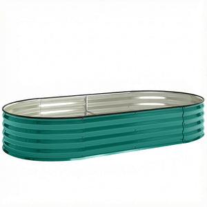 Galvanised Raised Beds for Garden, Metal Elevated Planter Box with Safety Edging, Easy DIY for Growing Flowers, Herbs, Succulents, 180 x 90 x 30cm, Light Green