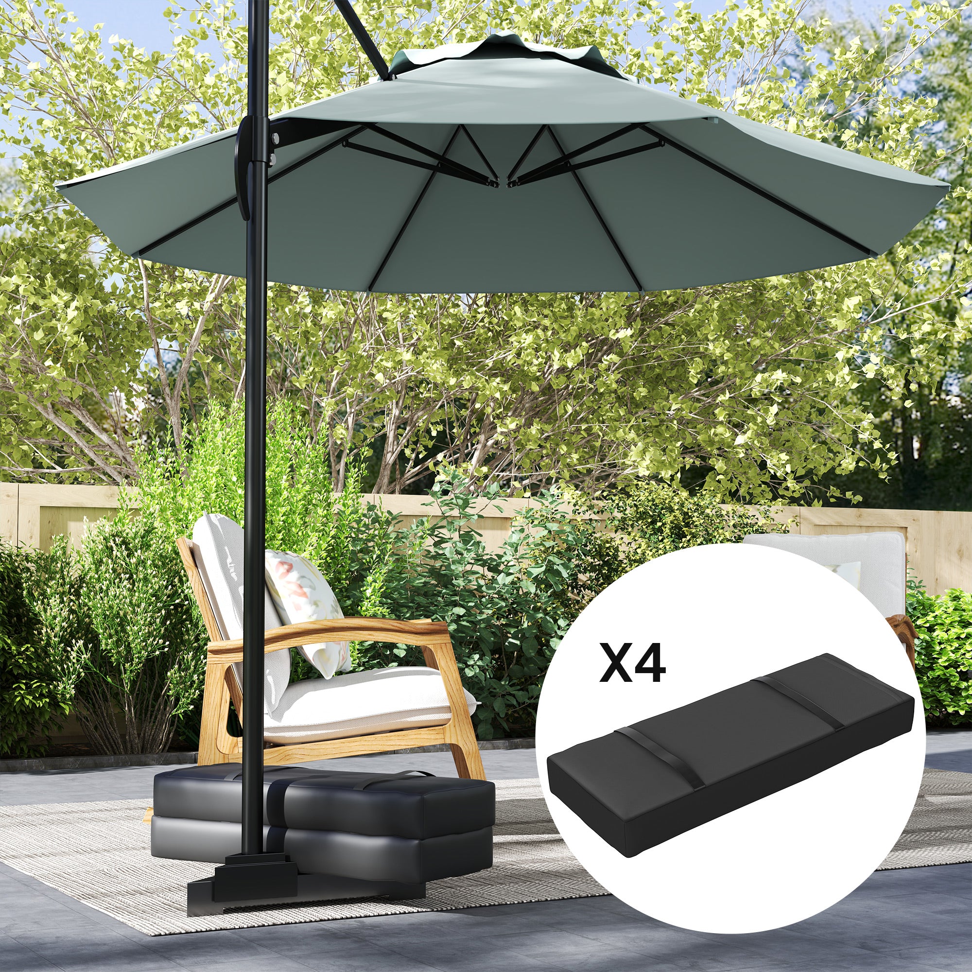 Parasol Weights Set of 4, Parasol Base Weights Bags, 25kg Fillable