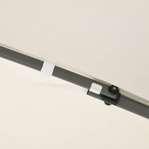 10' x 10' Pop Up Canopy Tent with Netting, Instant Sun Shelter, Tents for Parties, Height Adjustable, with Wheeled Carry Bag and 4 Sand Bags for Outdoor, Garden, Patio, Cream