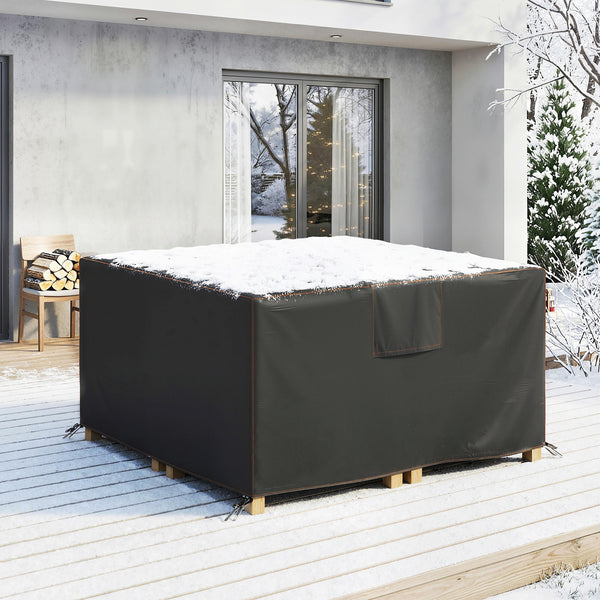Garden Furniture Cover, Waterproof Outdoor Patio Furniture Cover with Air Vent, Bag, Heavy Duty 420D Oxford Fabric for Patio, 125 x 125 x 74 cm, Black