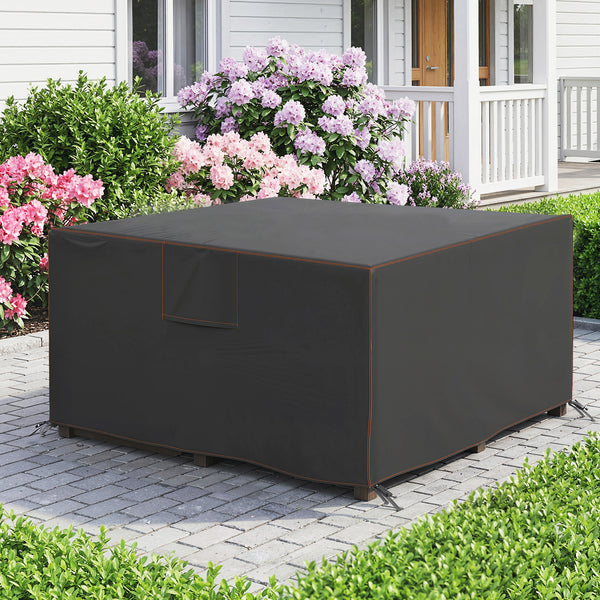 Garden Furniture Cover, Waterproof Outdoor Patio Furniture Cover with Air Vent, Bag, Heavy Duty 420D Oxford Fabric for Patio, 125 x 125 x 74 cm, Black