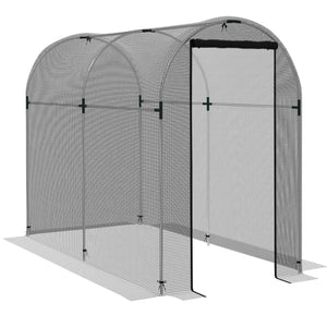 4' x 8' Crop Cage, Plant Protection Tent with Zippered Door and Galvanized Steel Frame, Fruit Cage Netting Cover for Garden, Yard, Lawn, Black