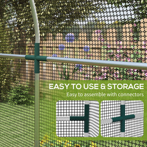 4' x 8' Crop Cage, Plant Protection Tent with Zippered Door and Galvanized Steel Frame, Fruit Cage Netting Cover for Garden, Yard, Lawn, Black