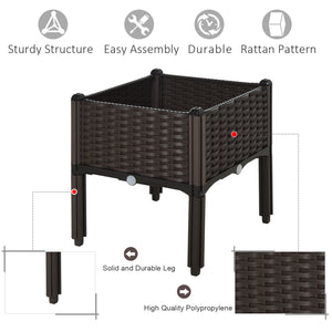 Outsunny 1 Piece Raised Garden Bed with Legs, Self-Watering Planter Box Raised Bed to Grow Flowers, Herbs & Vegetables, Brown