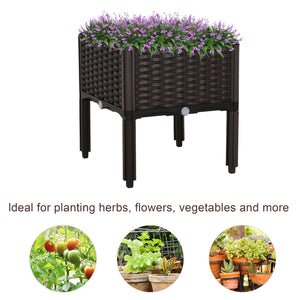 Outsunny 1 Piece Raised Garden Bed with Legs, Self-Watering Planter Box Raised Bed to Grow Flowers, Herbs & Vegetables, Brown