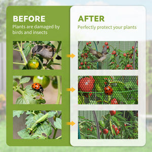 8' x 3' Crop Cage, Plant Protection Tent, with Two Zippered Doors and 4 Ground Stakes, for Garden, Yard, Lawn, Black