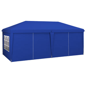 3 x 6 m Garden Pop Up Gazebo, Wedding Party Tent Marquee, Water Resistant Awning Canopy with Sidewalls, Windows, Carry Bag, Blue