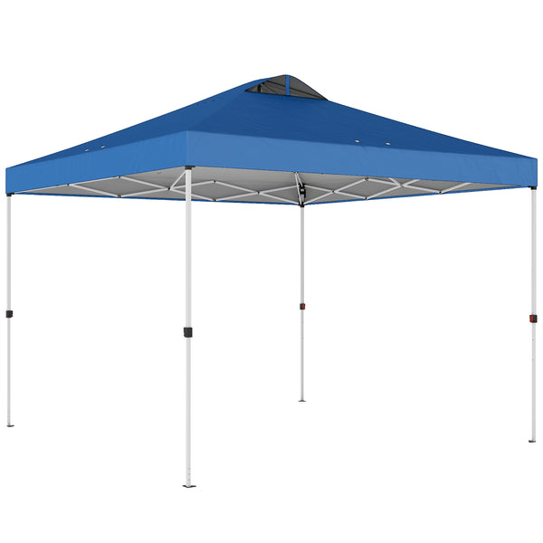 9.8' x 9.8' Pop Up Canopy, Waterproof Canopy Tent for Parties, Garden, BBQs, Easy Setup Instant Shelter and Garden Gazebo with Carrying Bag, Stakes and Ropes, Blue