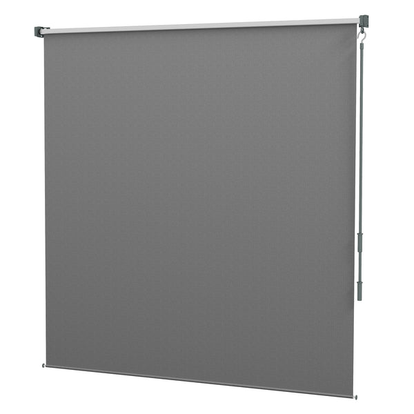 6'W x 6'H Roller Shades, Outdoor Blinds Cordless Roll Up Shade for Porch Balcony Gazebo, Light Grey