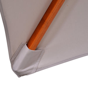 3 x 3 (m) Garden Umbrella, Large Parasol, Outdoor Sunshade Canopy with Double Tier, Grey