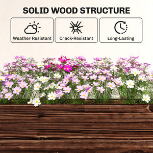 3-Tier Wooden Raised Planter, Raised Garden Bed on Legs with Drainage Holes and Bed Liner, Outdoor Elevated Garden Planter for Vegetables, Herbs, Flowers, 60 x 25 x 120 cm